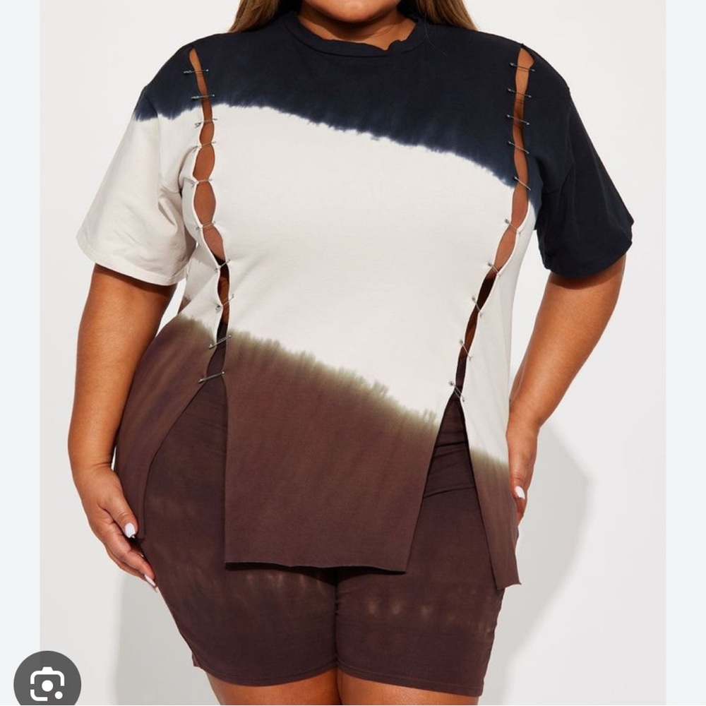 Told You Tie Dye Short Set - Brown Combo
